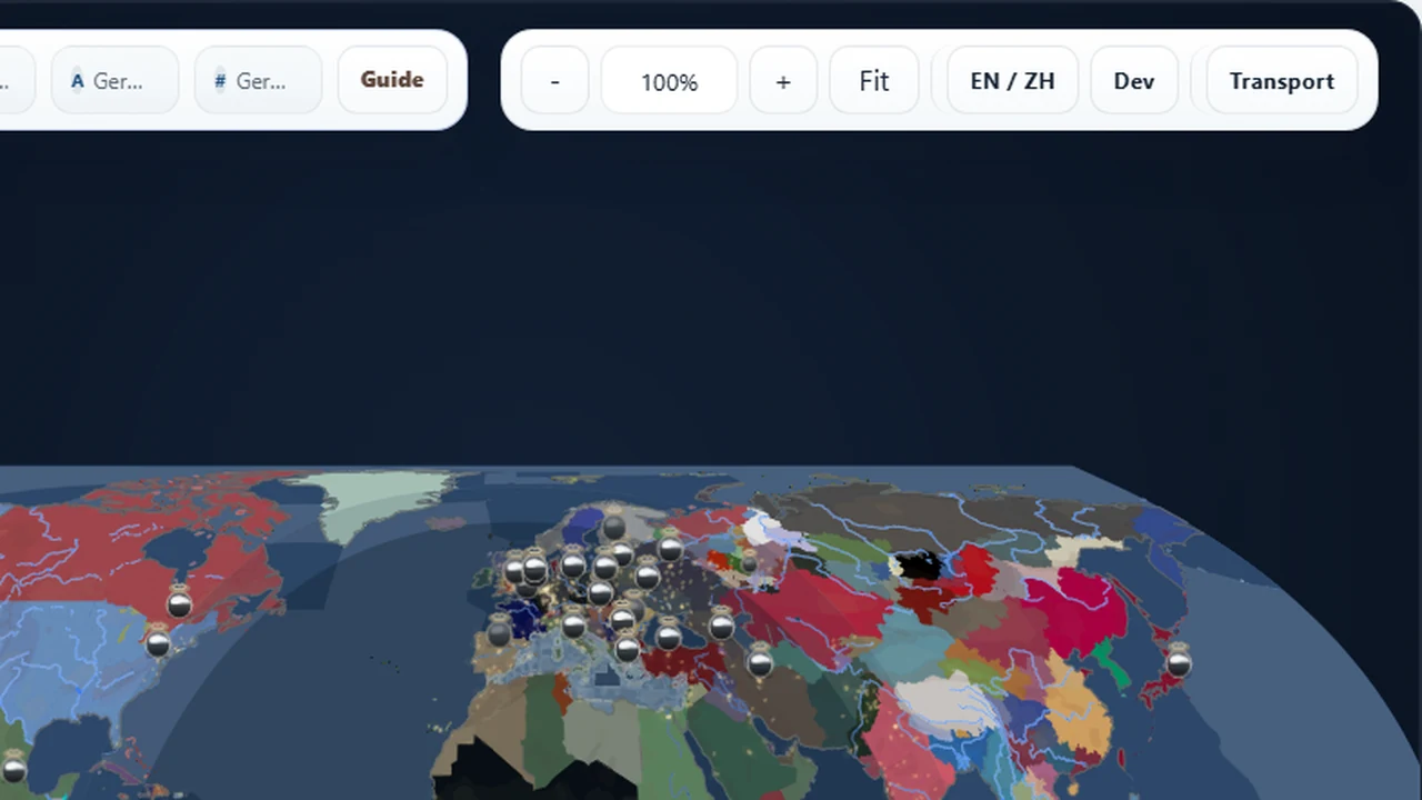 Scenario Forge combining political ownership with night lights and labels.